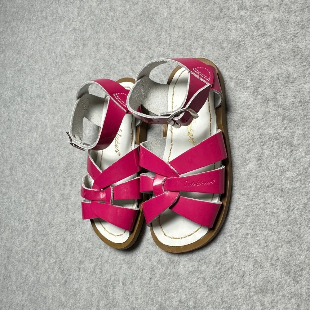 Salt Water Sandals by Hoy Original Kids Fuchsia Pink Leather Sandals 8 Toddler‎